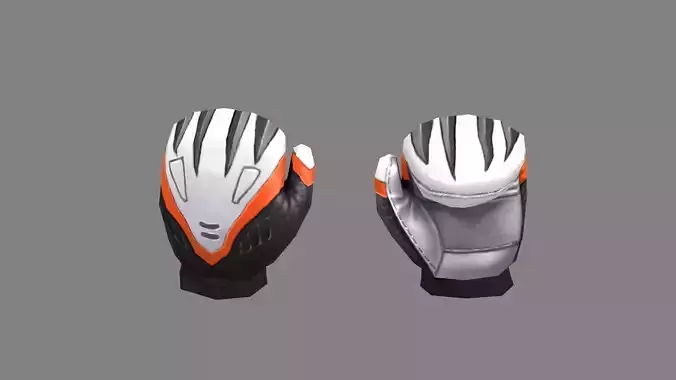 Cartoon black and white boxing glove Low-poly 3D model