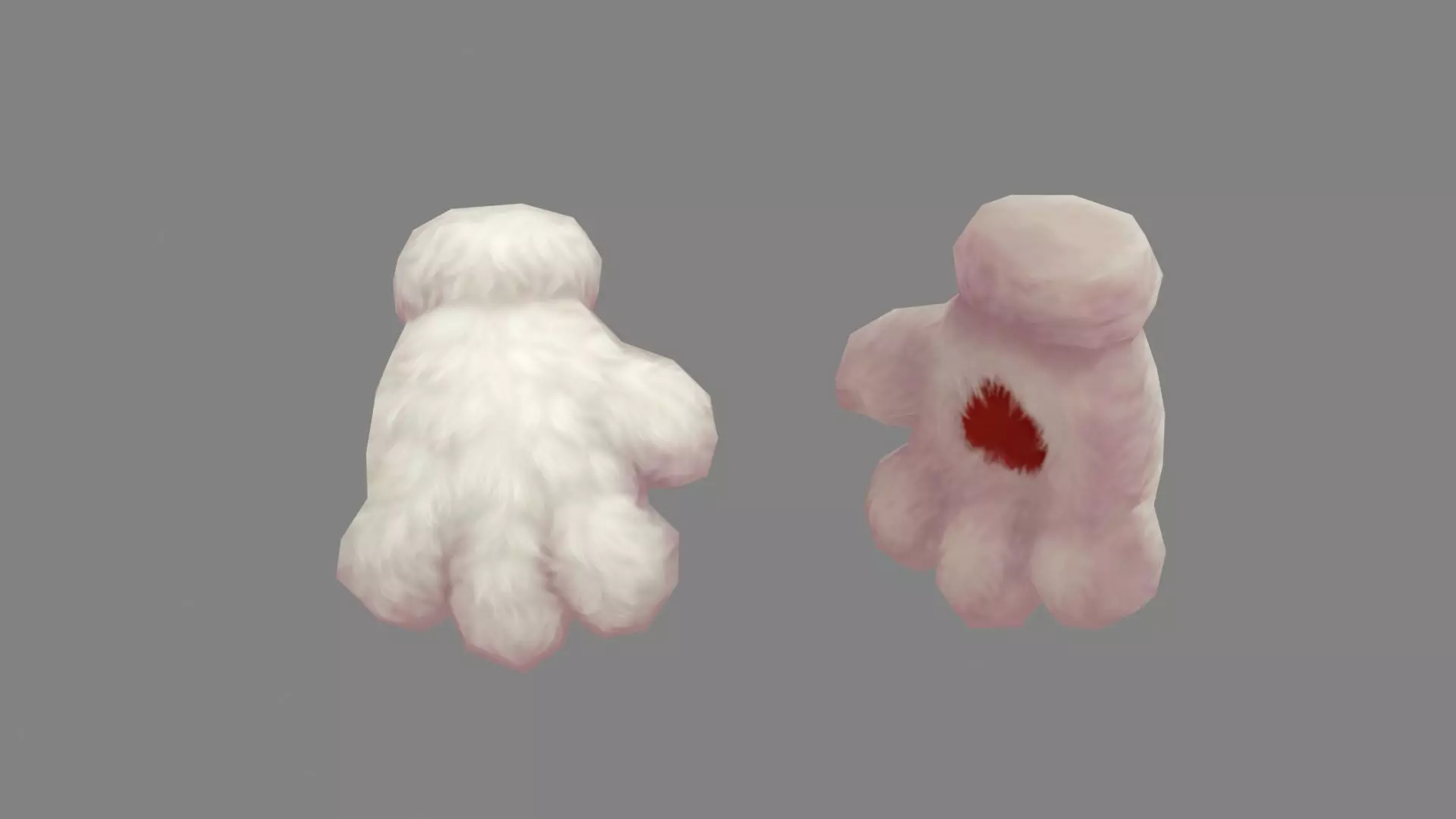 cartoon white cat claw glove Low-poly 3D model