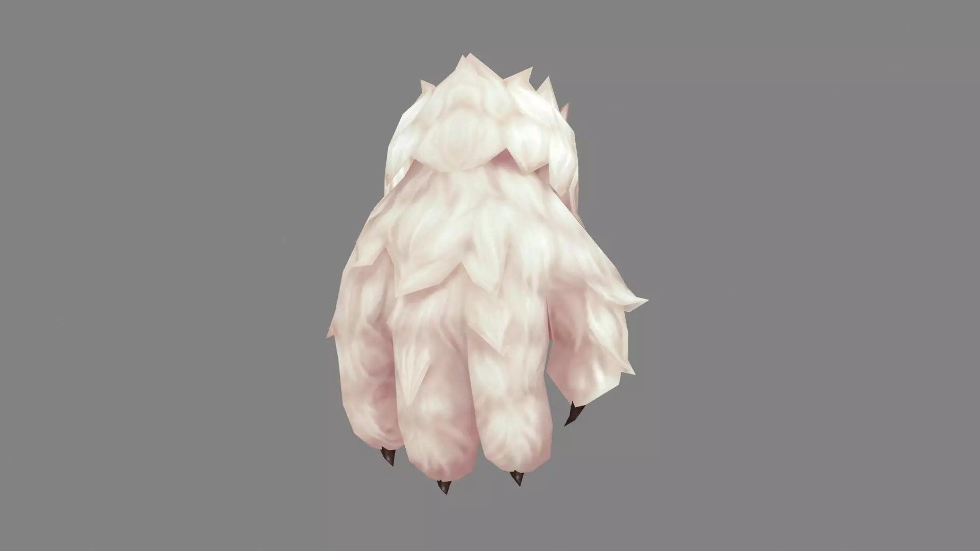 Cartoon sharp white cat claw glove - sweat-heart Low-poly 3D model