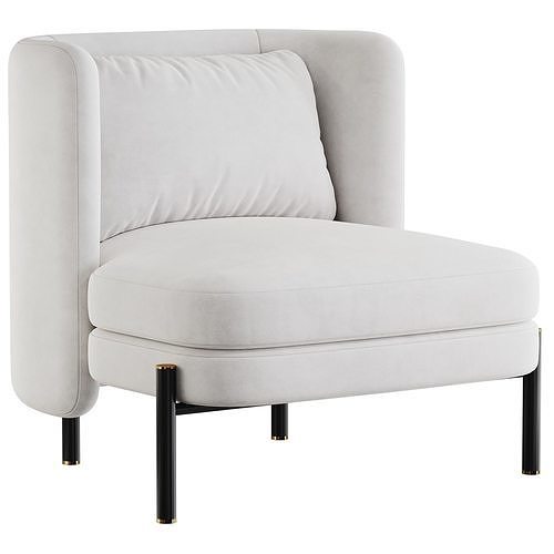 Milos armchair Low-poly 3D model