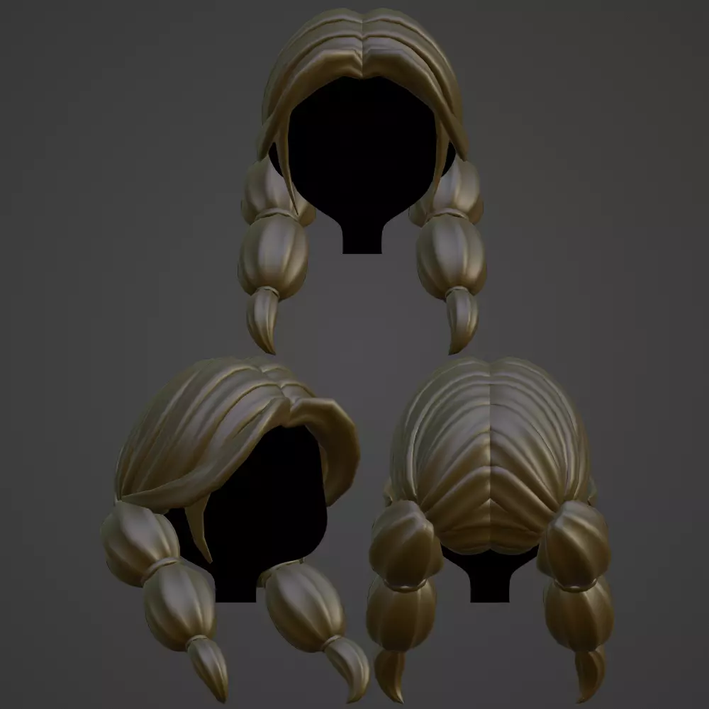 Hair style female 14 3D model_0