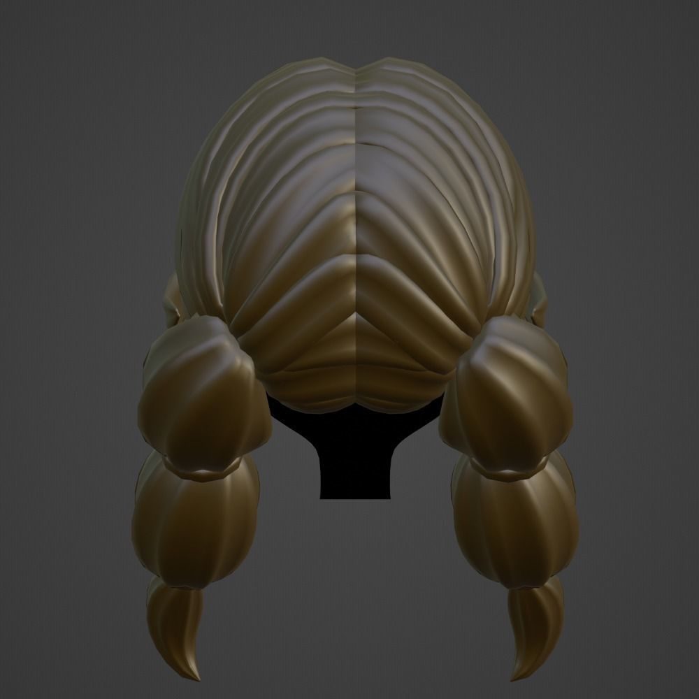 Hair style female 14 3D model_5