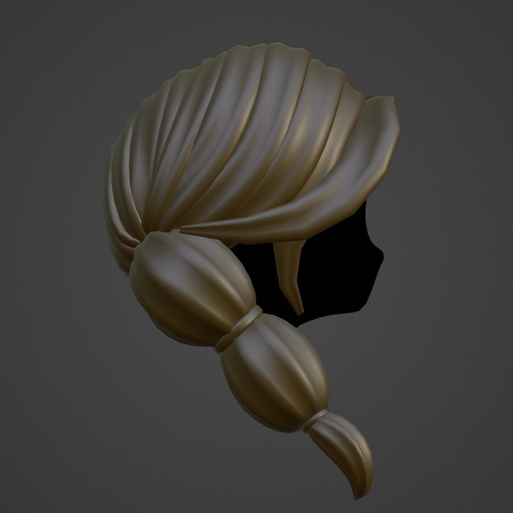 Hair style female 14 3D model_3