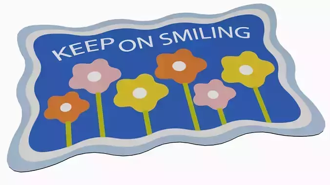 Keep On Smiling Floral Door Mat