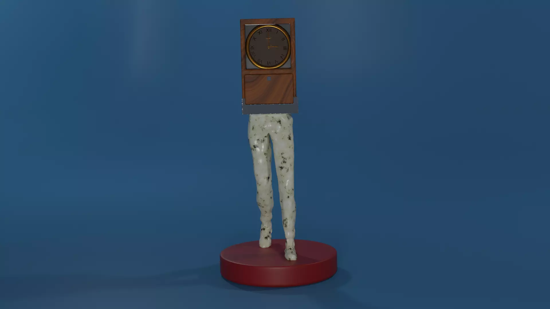 Walking Clock sculpt Free 3D model