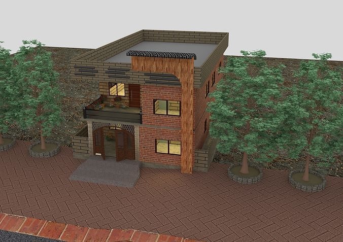3D HOUSE DESIGN BEAUTIFUL 4 X ROOMS AND LOUNGE   3D model