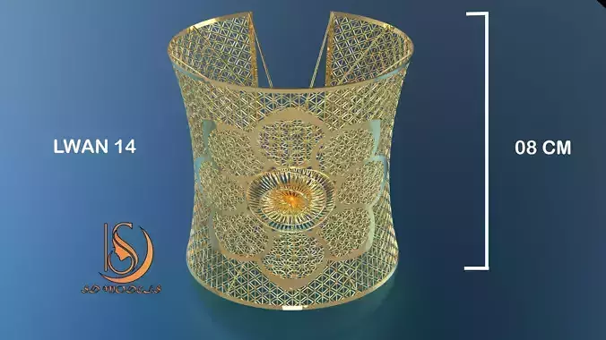 Turkish Arabic Fancy 3d Model Jewelry Bangles Onyx Model LWAN-14