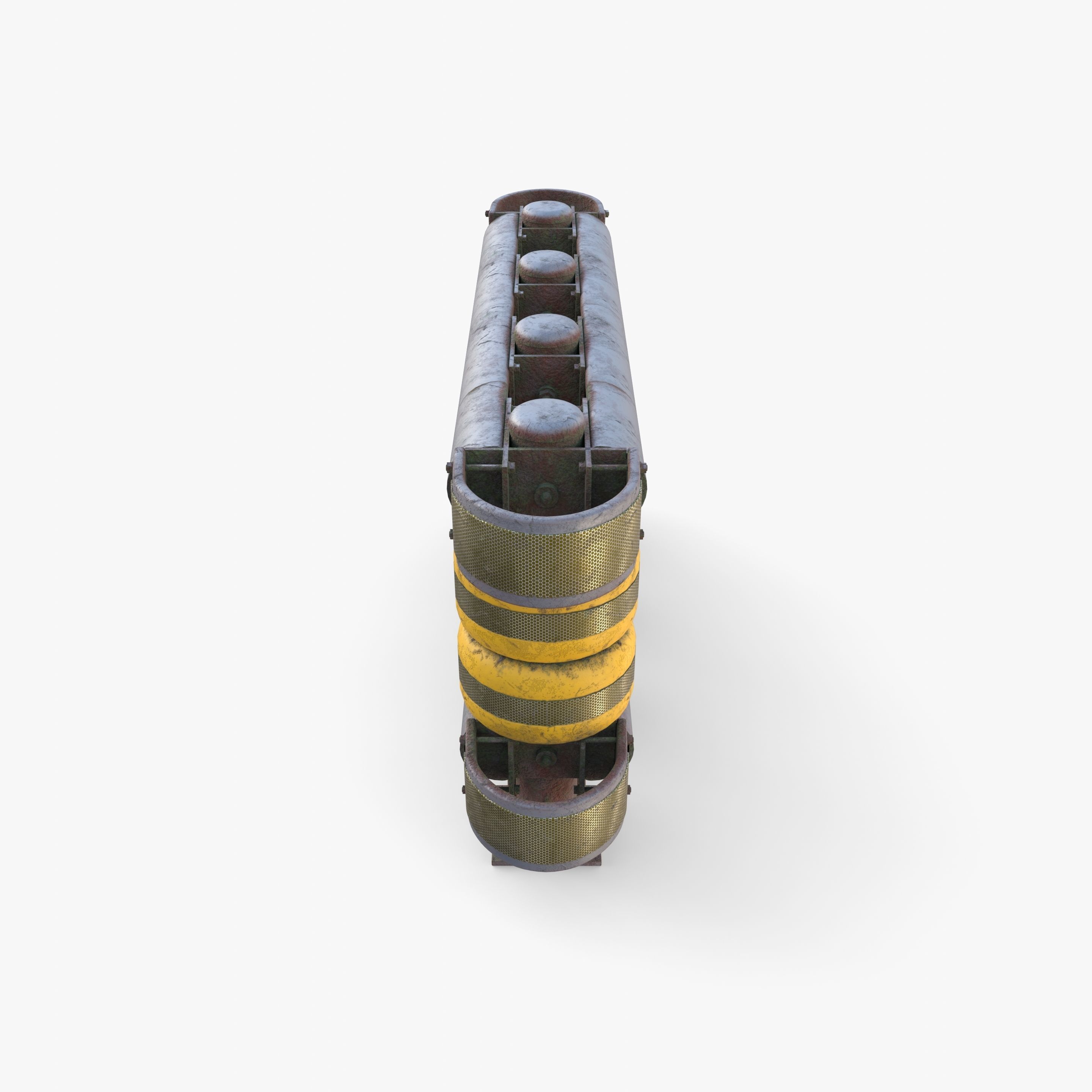 Tileable rolling barrier v1 weathered 3D model_7