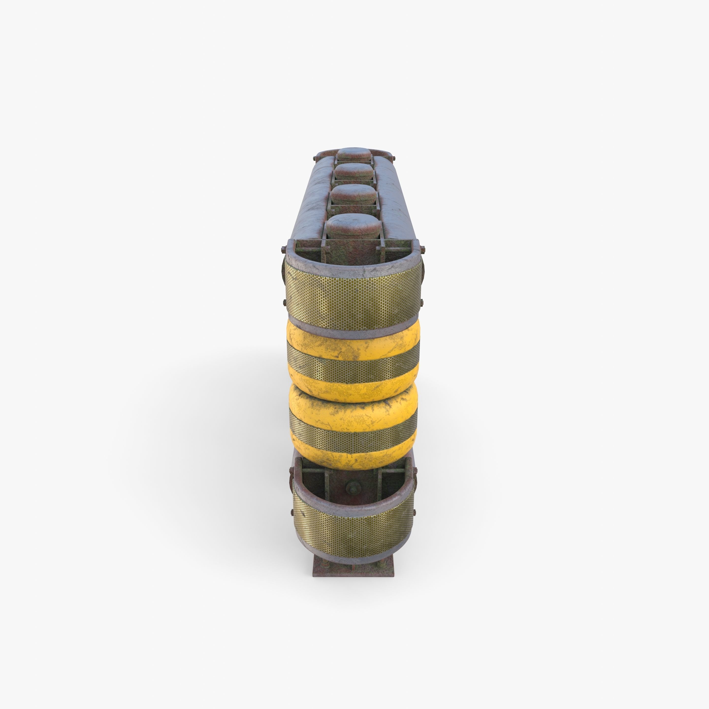 Tileable rolling barrier v1 weathered 3D model_2