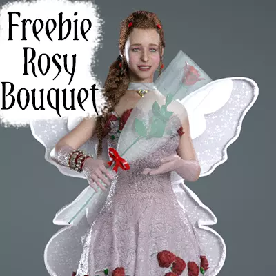Rosy Bouqet For Genesis 8 Female Free 3D model
