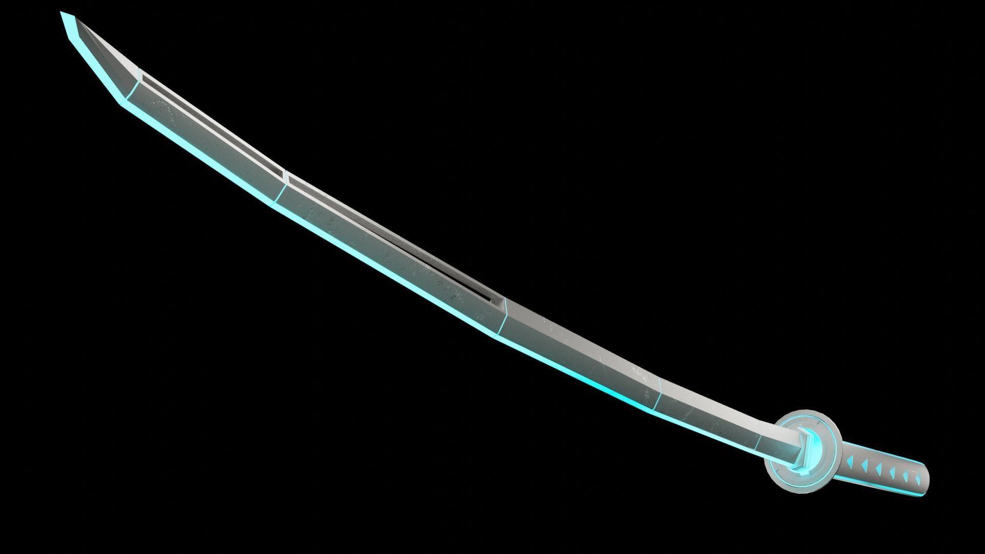 Future Katana Low-poly 3D model_5