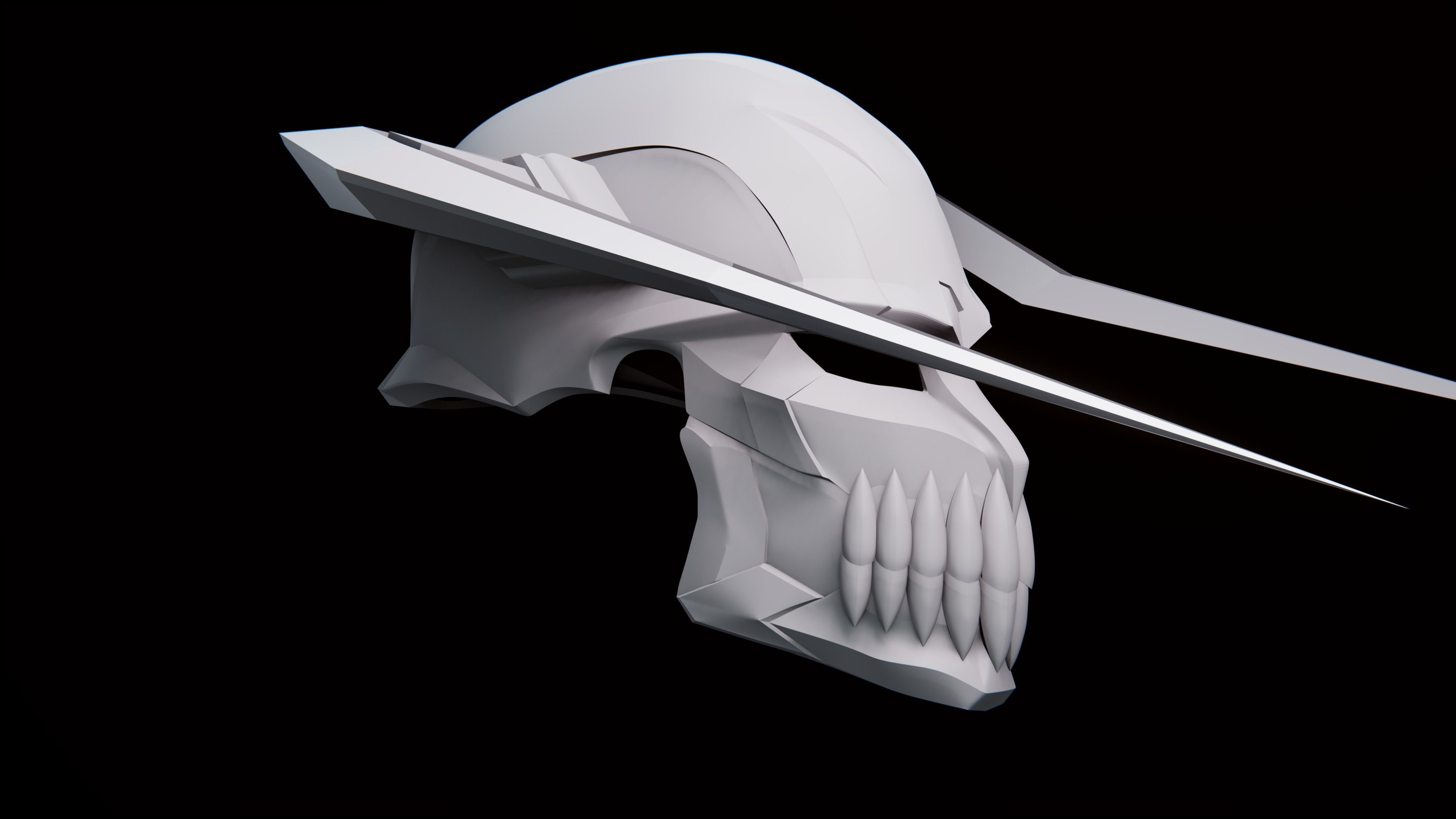 3 VERSION OF ICHIGO HOLLOW TRANSFORMATION MASK HELMET CASCO 3D print model_9