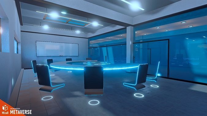 Metaverse - Workroom 3D model 6