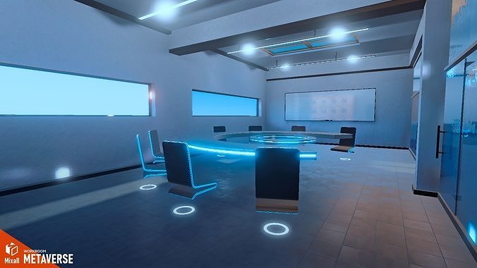Metaverse - Workroom 3D model 7