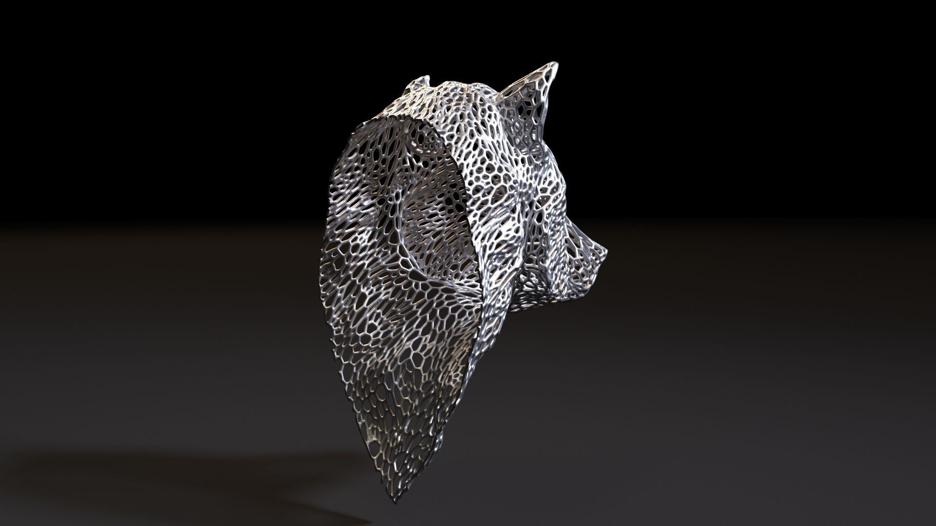Wolf bust 3D print model_5