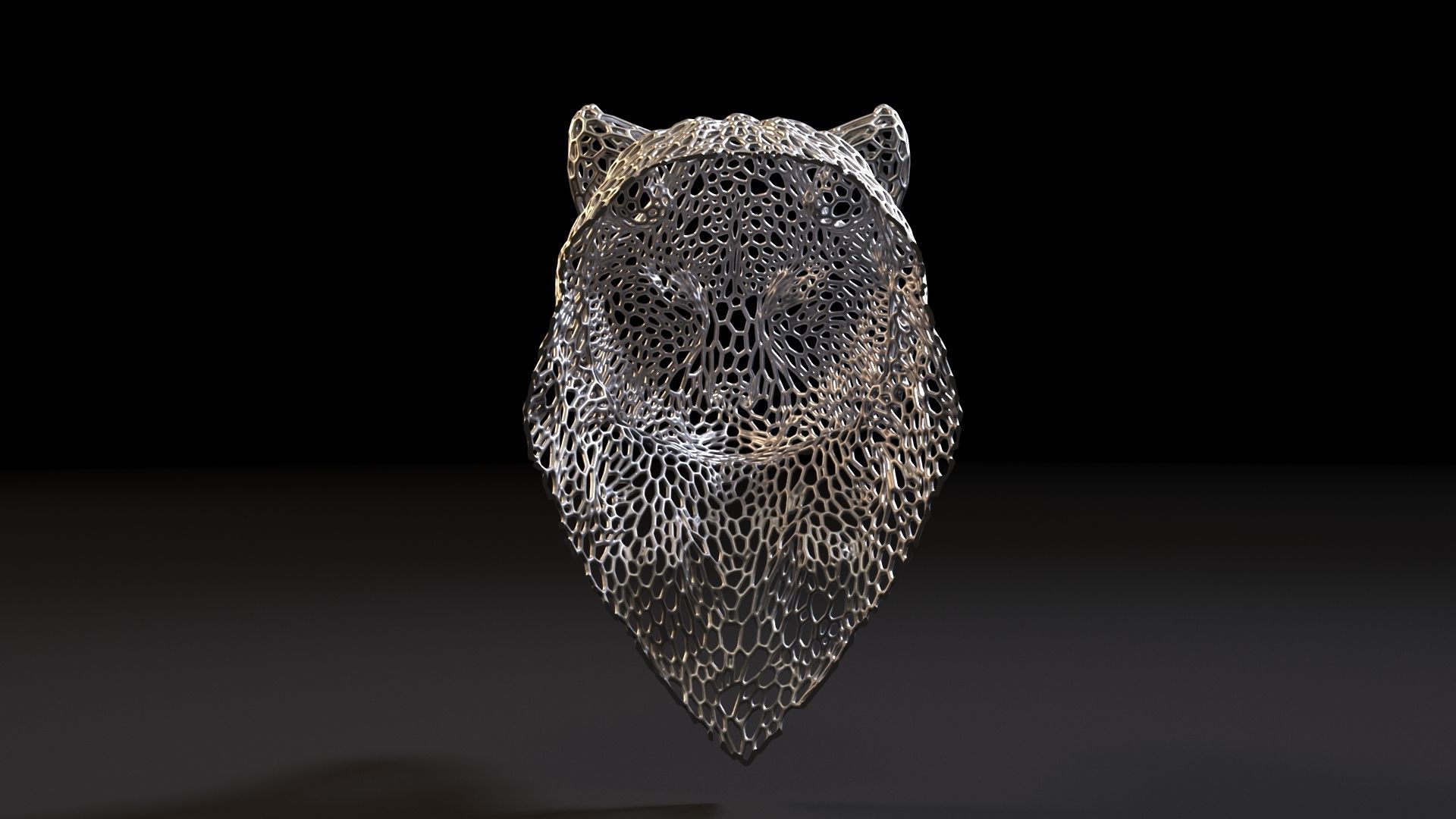 Wolf bust 3D print model_4