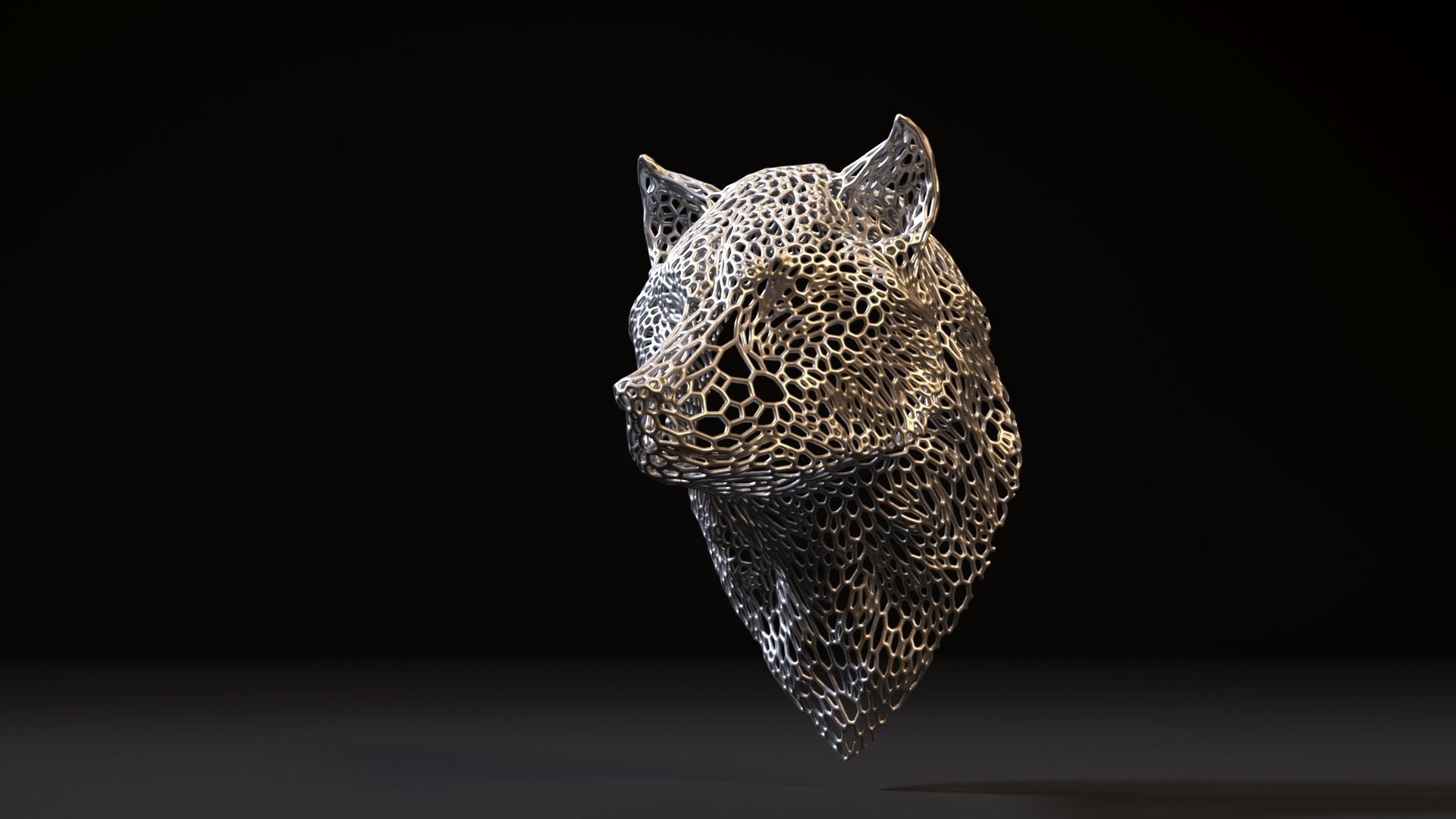 Wolf bust 3D print model_9