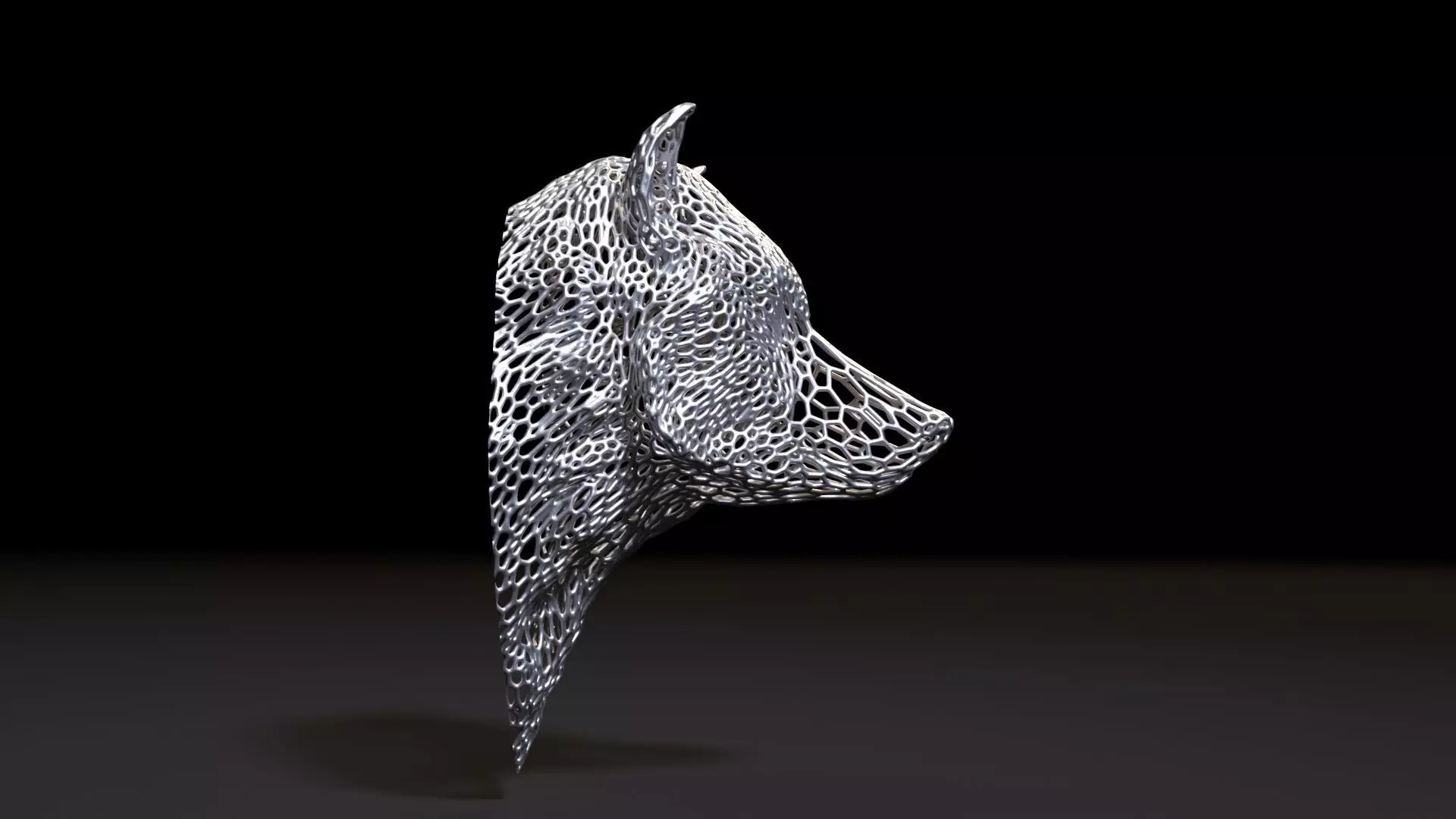 Wolf bust 3D print model_0