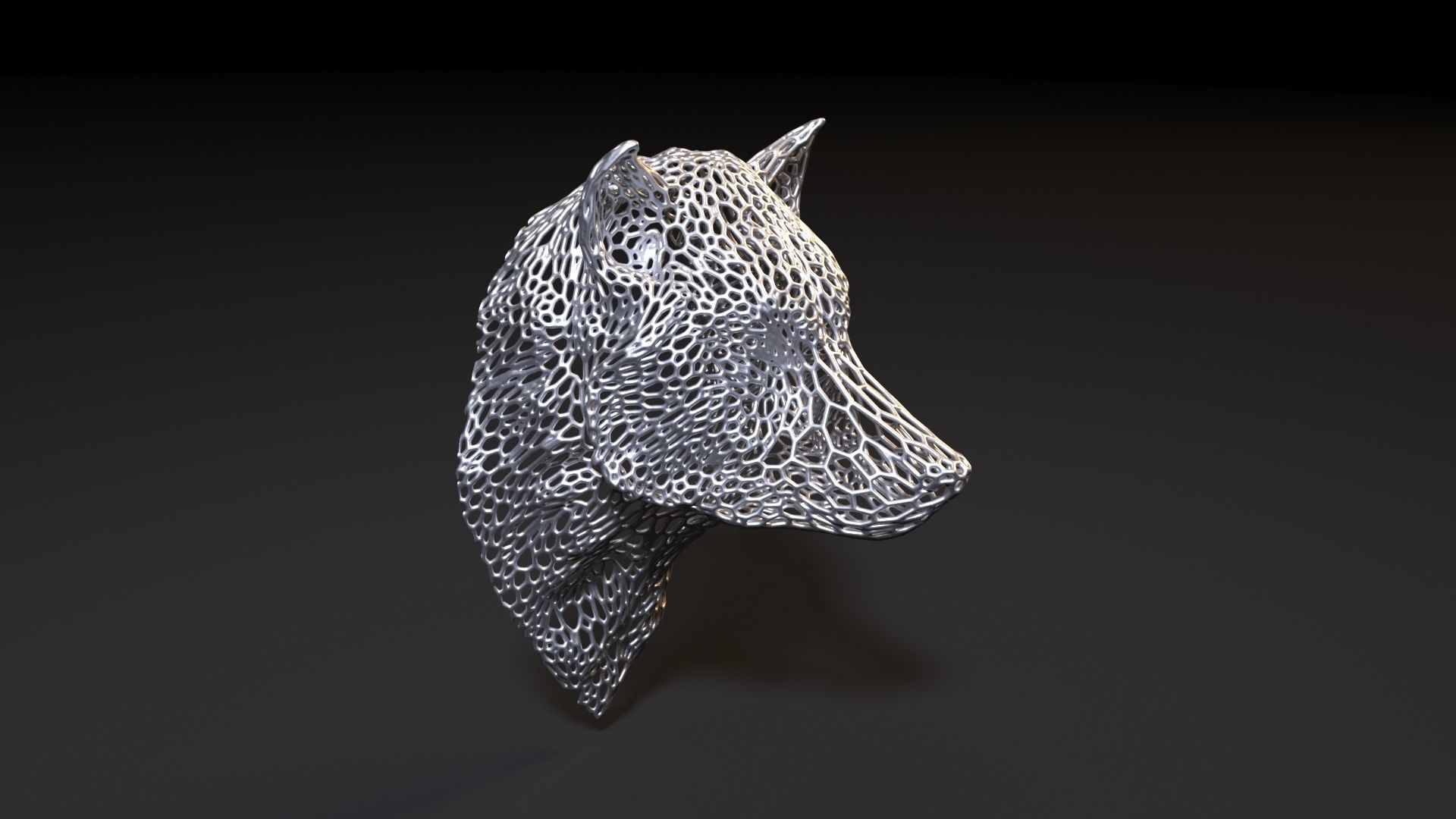 Wolf bust 3D print model_6