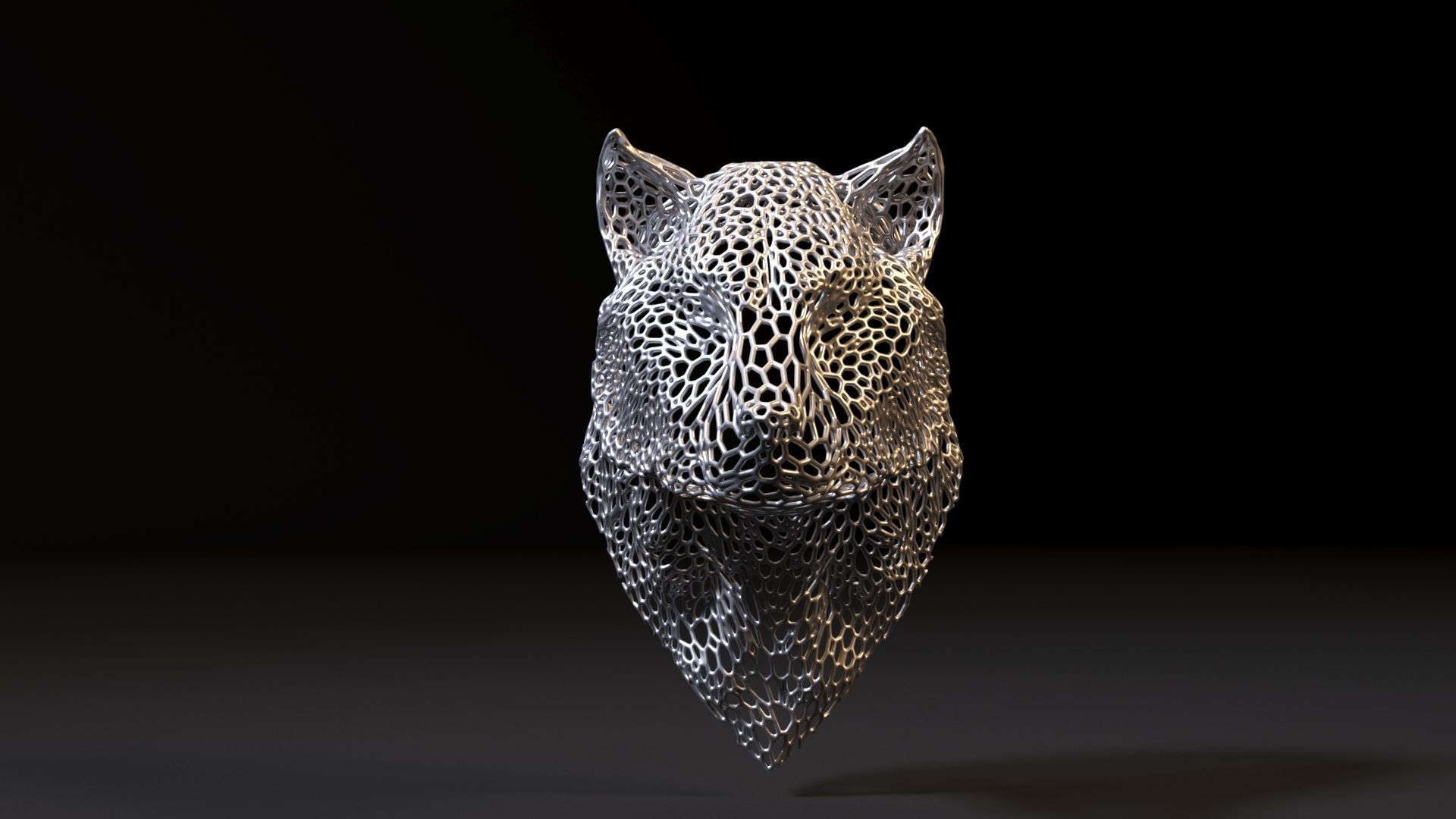 Wolf bust 3D print model_7