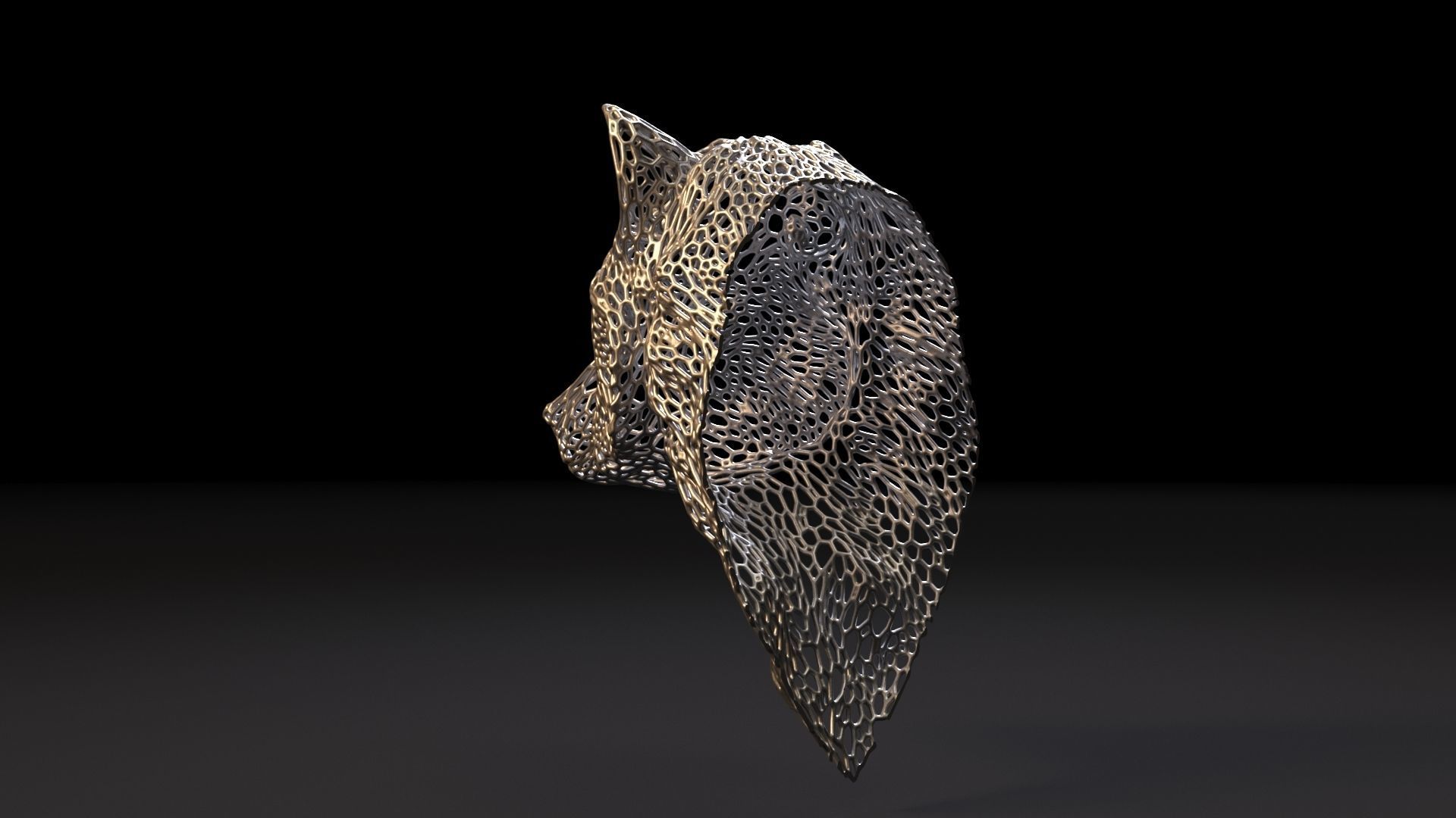 Wolf bust 3D print model_3