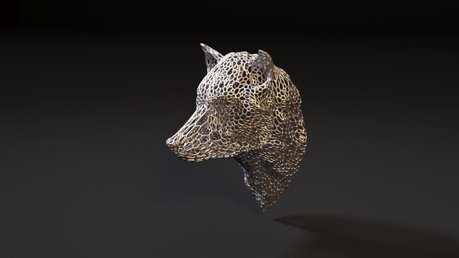 Wolf bust 3D print model_1