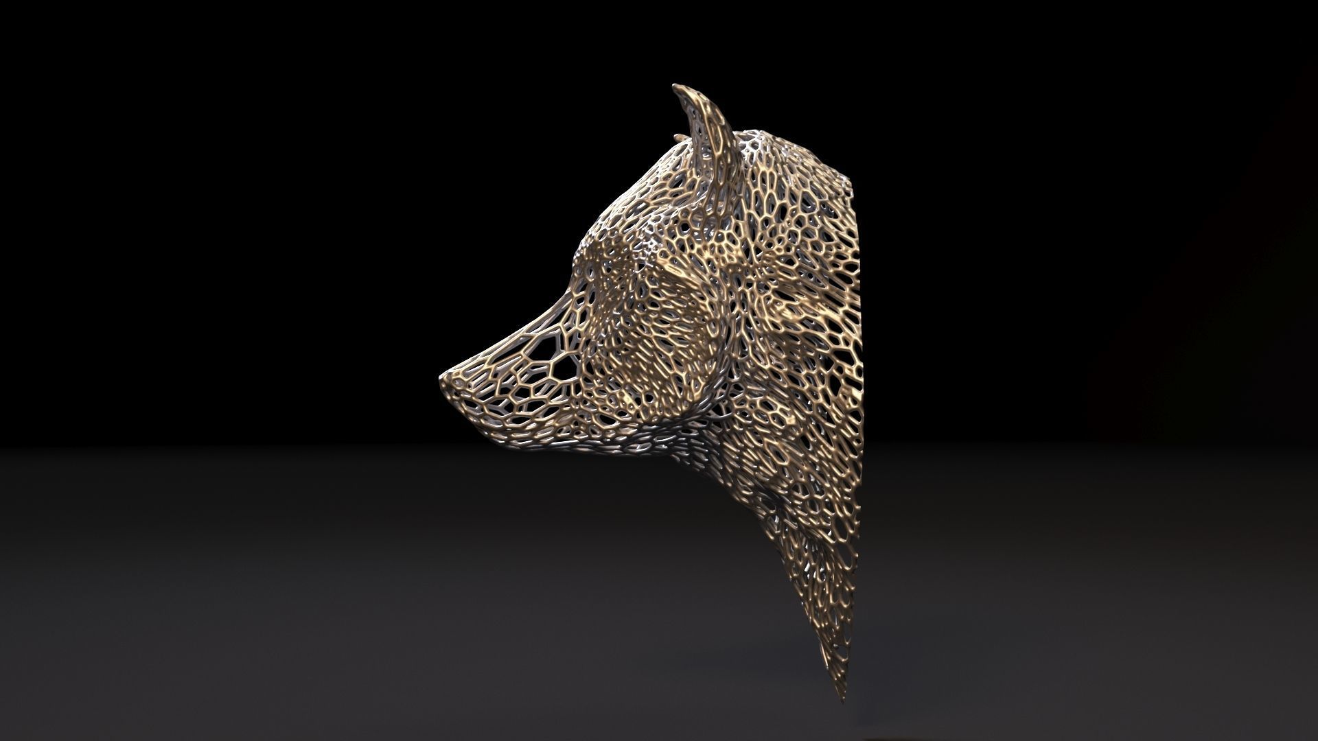 Wolf bust 3D print model_2