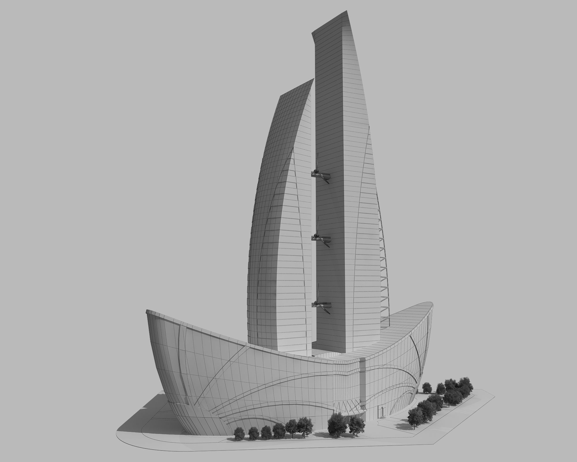 0123 - Boat Skyscraper - 2Ds Drawing - 3Ds Files 3D model_14