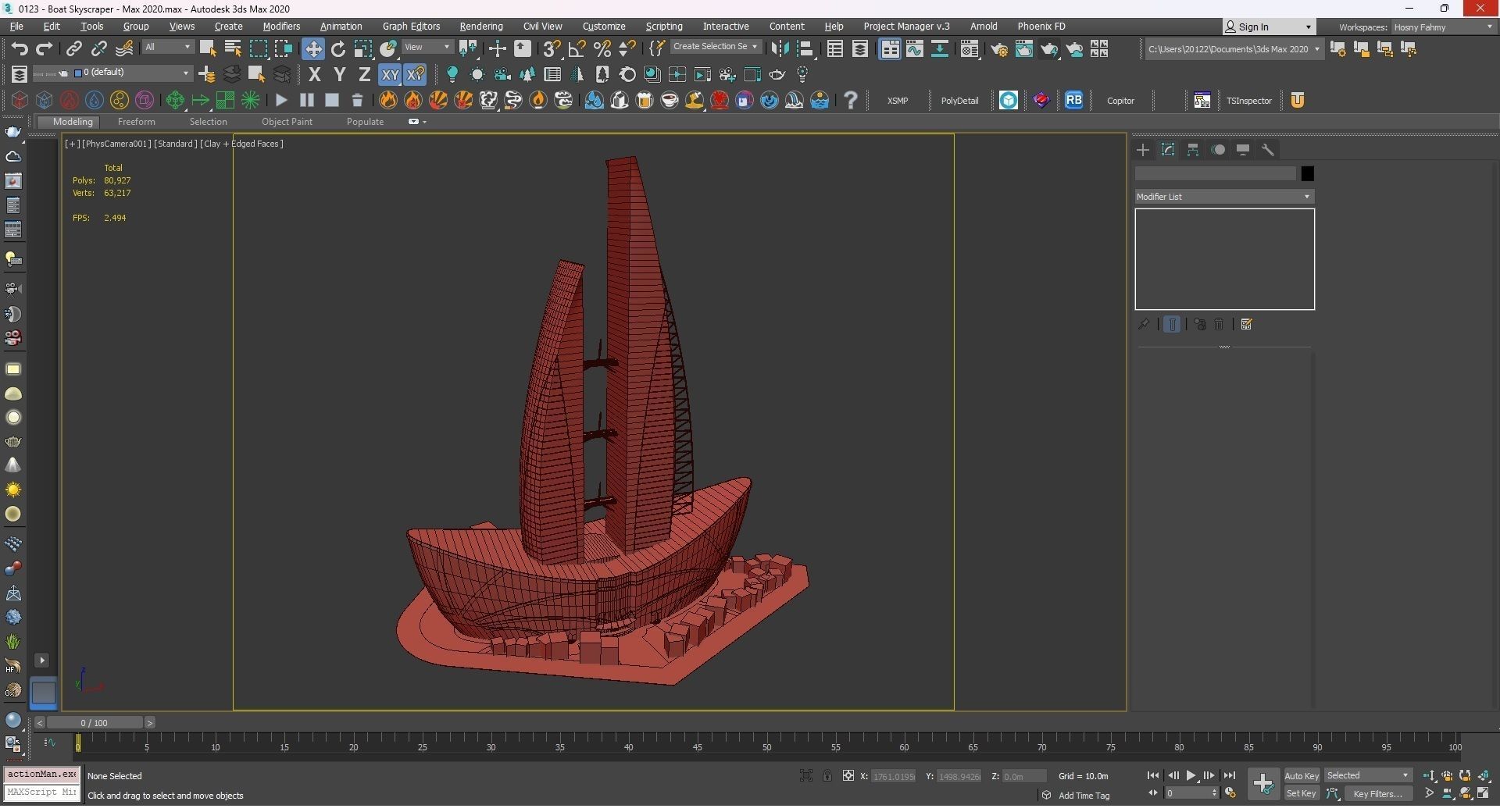 0123 - Boat Skyscraper - 2Ds Drawing - 3Ds Files 3D model_25