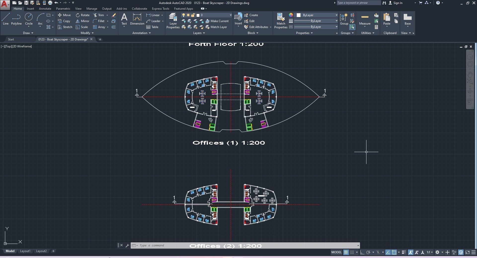 0123 - Boat Skyscraper - 2Ds Drawing - 3Ds Files 3D model_29