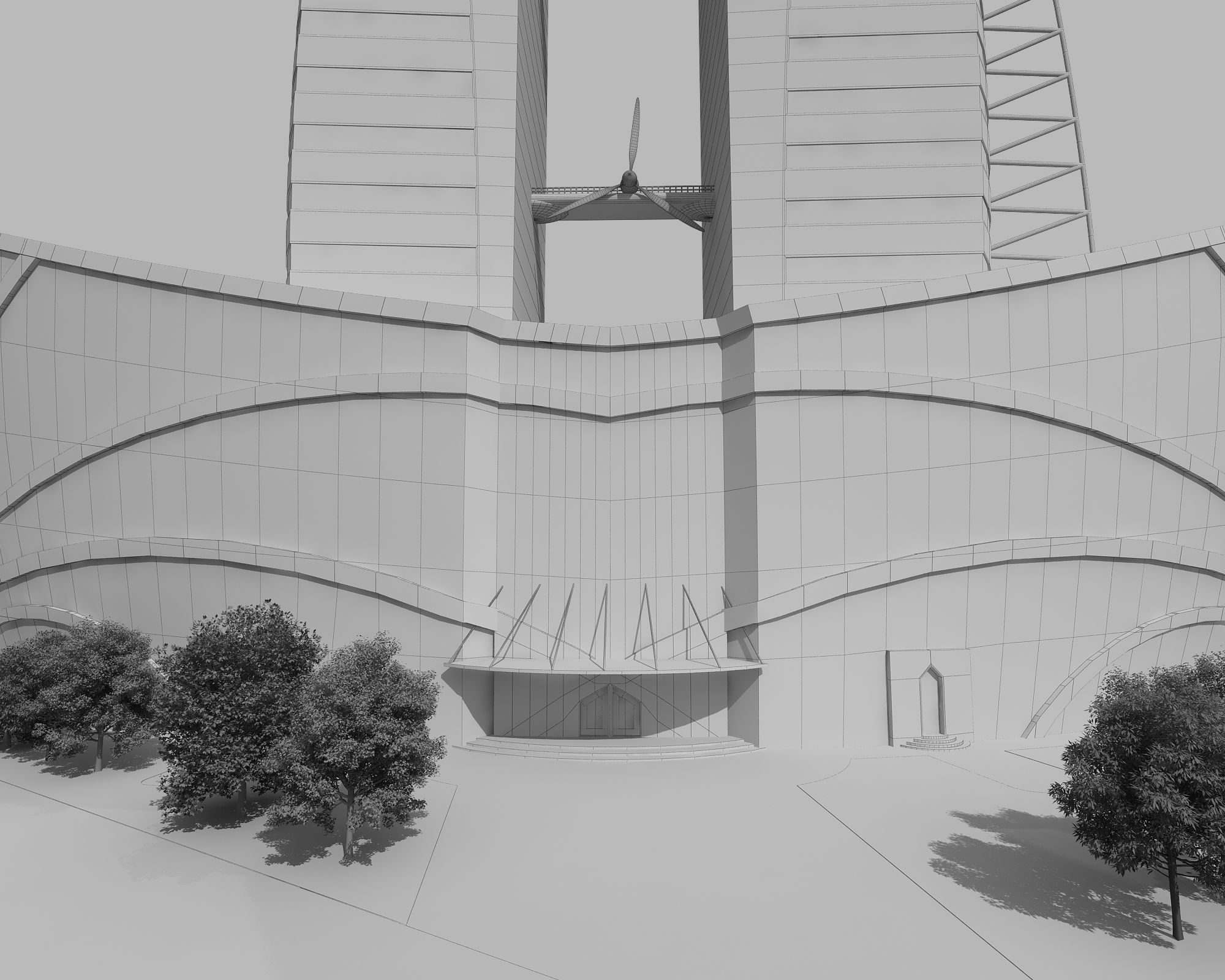 0123 - Boat Skyscraper - 2Ds Drawing - 3Ds Files 3D model_19