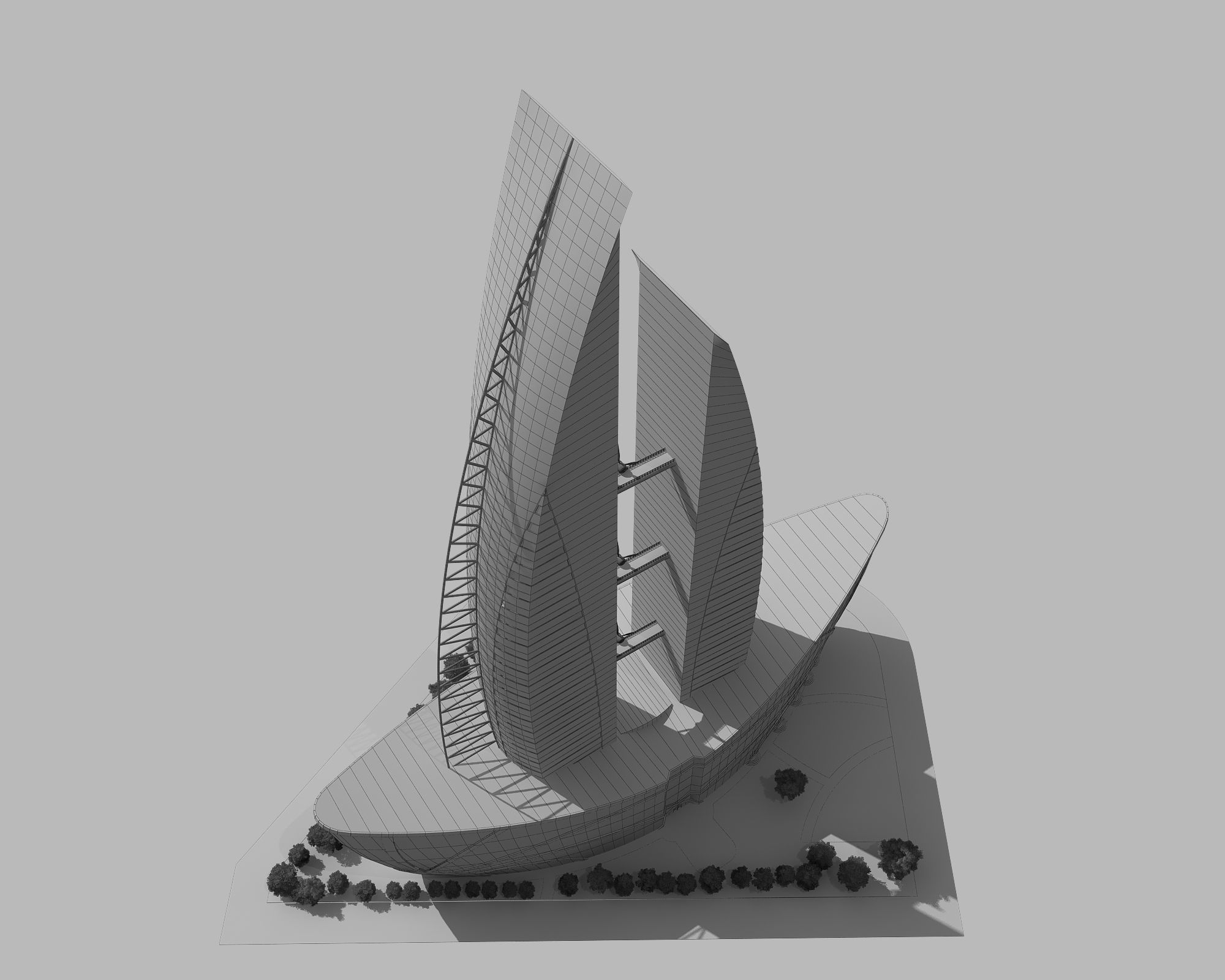 0123 - Boat Skyscraper - 2Ds Drawing - 3Ds Files 3D model_12