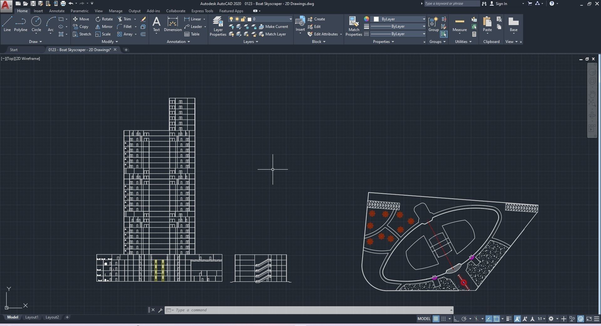 0123 - Boat Skyscraper - 2Ds Drawing - 3Ds Files 3D model_31