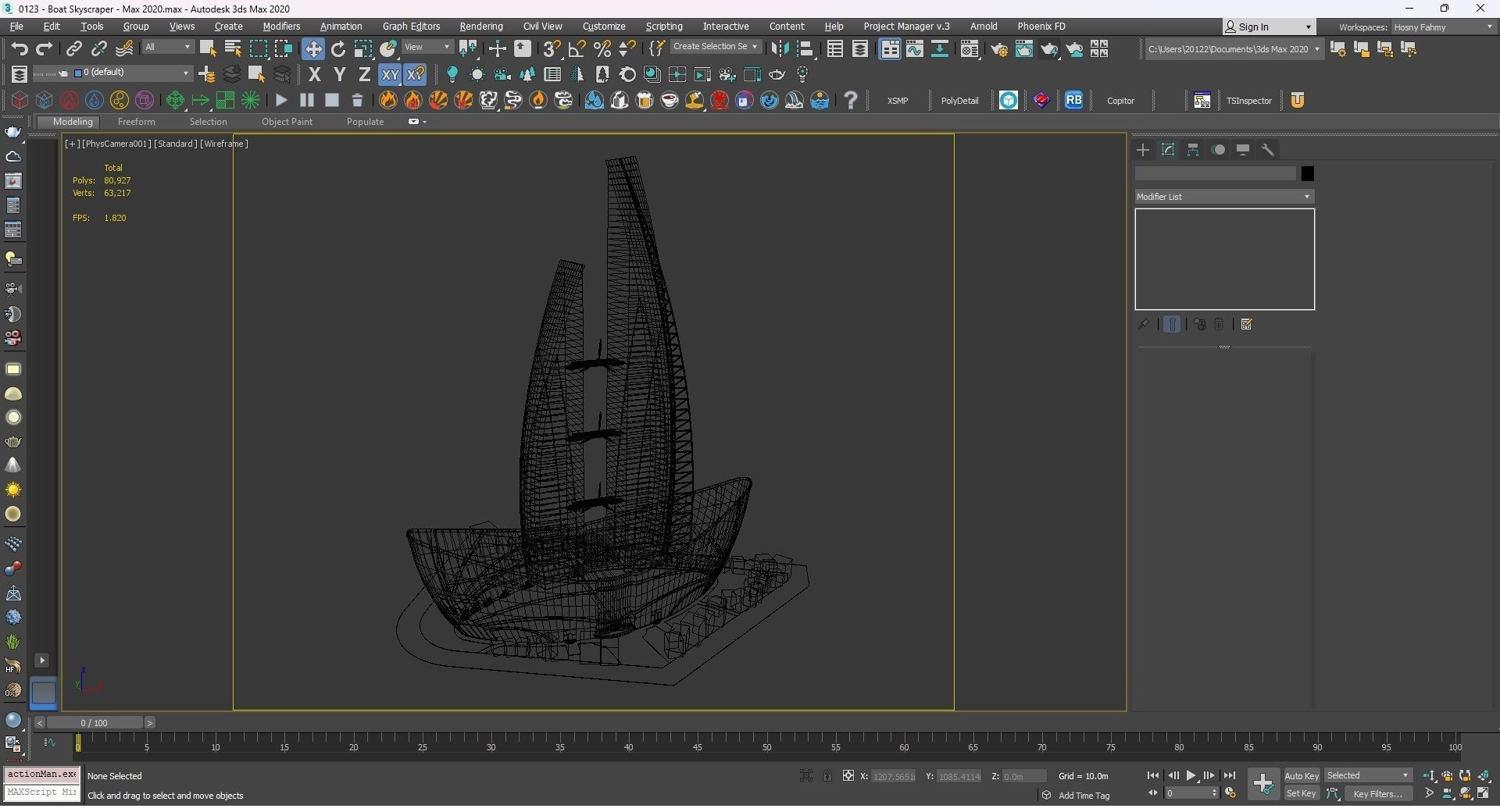 0123 - Boat Skyscraper - 2Ds Drawing - 3Ds Files 3D model_23