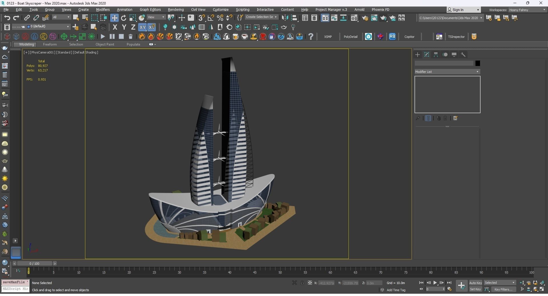 0123 - Boat Skyscraper - 2Ds Drawing - 3Ds Files 3D model_22