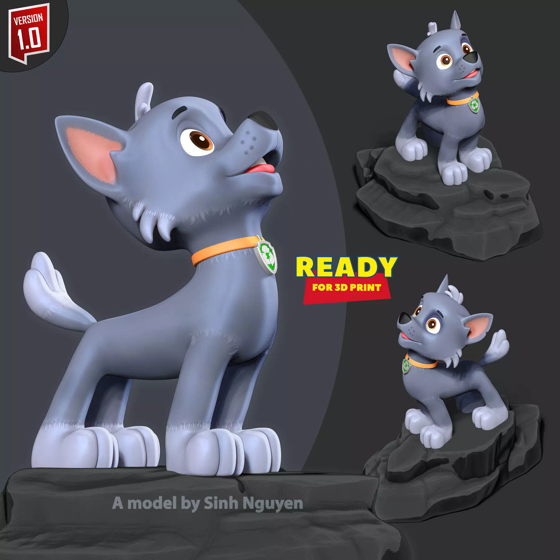 Rocky - Howling Dog Hill 3D print model