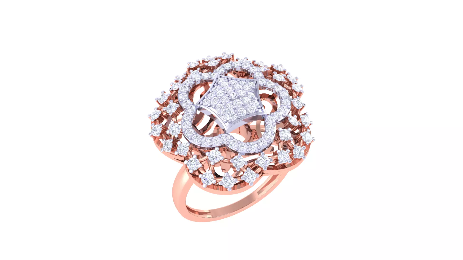 Women Fancy Stylish Flower Ring 3dm STL OBJ FBX Renders Details 3D print model_0