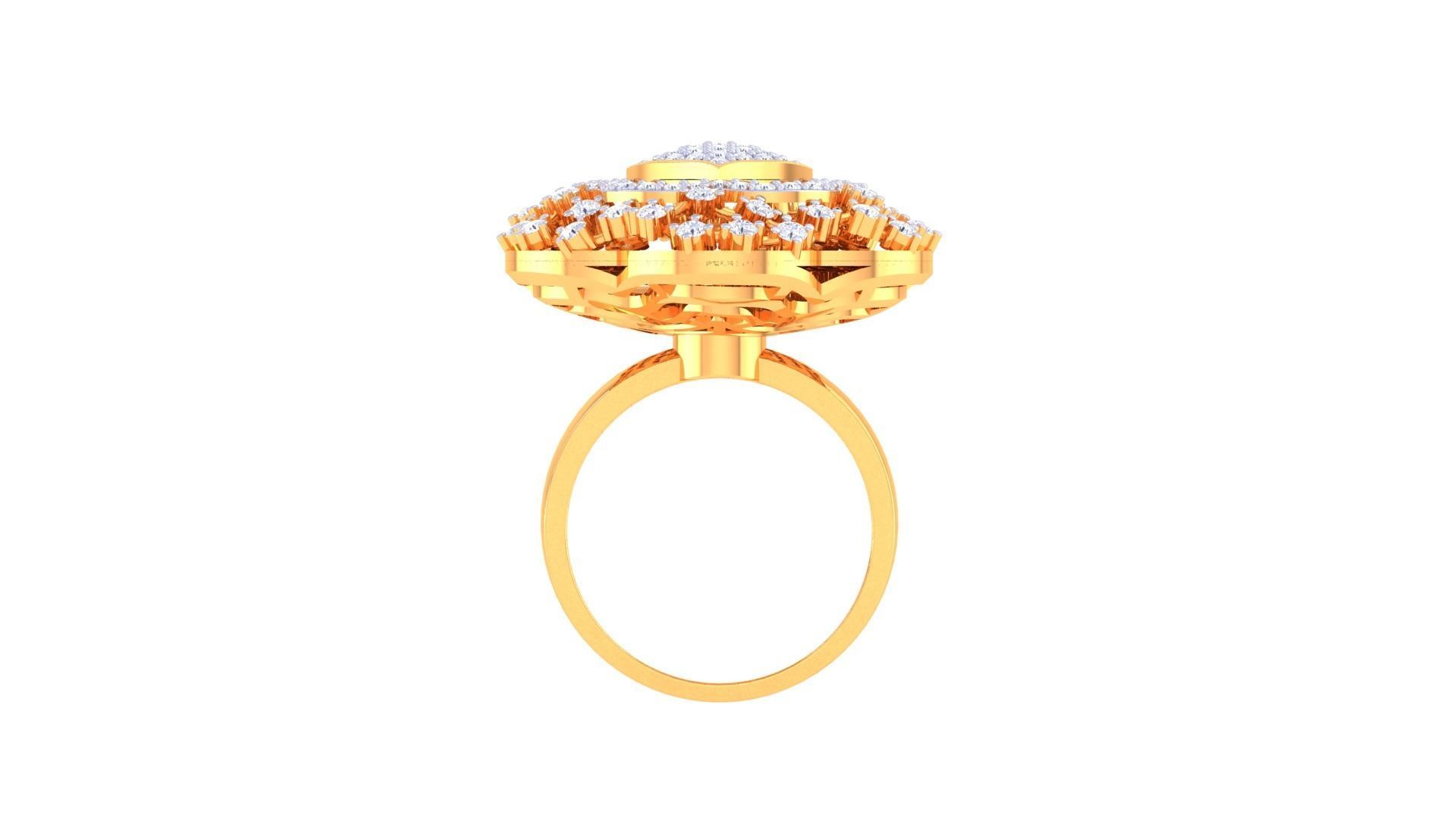 Women Fancy Stylish Flower Ring 3dm STL OBJ FBX Renders Details 3D print model_4