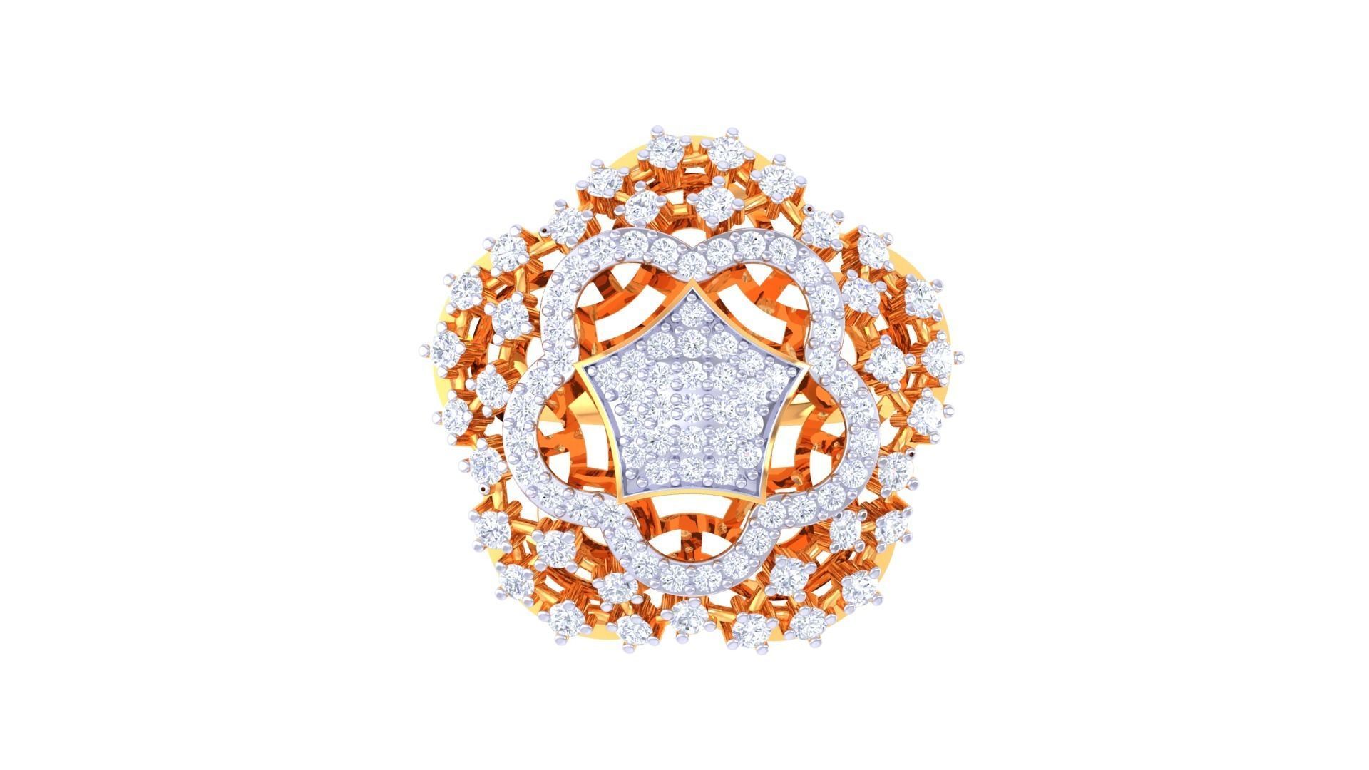 Women Fancy Stylish Flower Ring 3dm STL OBJ FBX Renders Details 3D print model_3