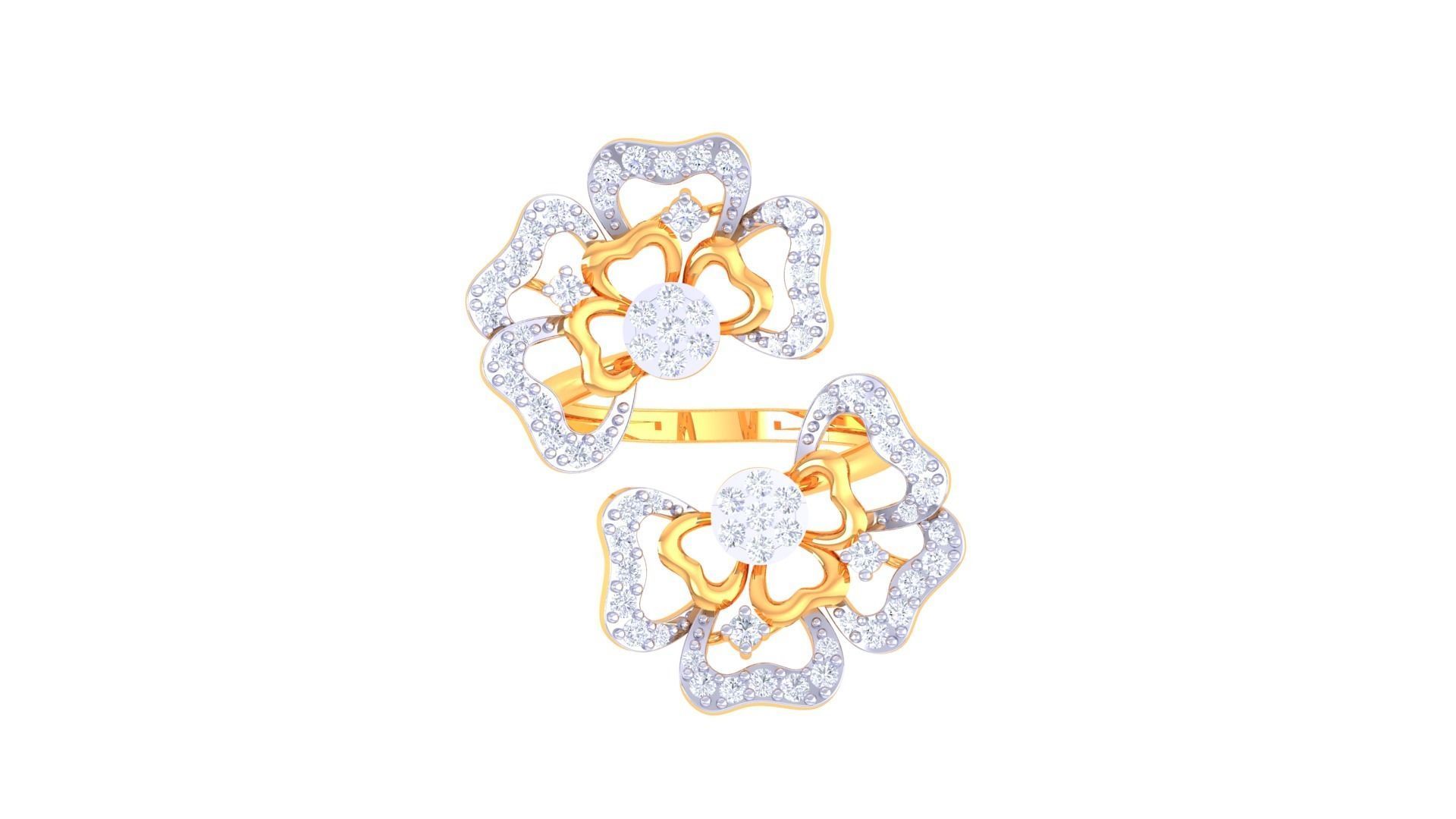 Open End Fancy Stylish Ring 3dm STL OBJ FBX Renders Details 3D print model_3