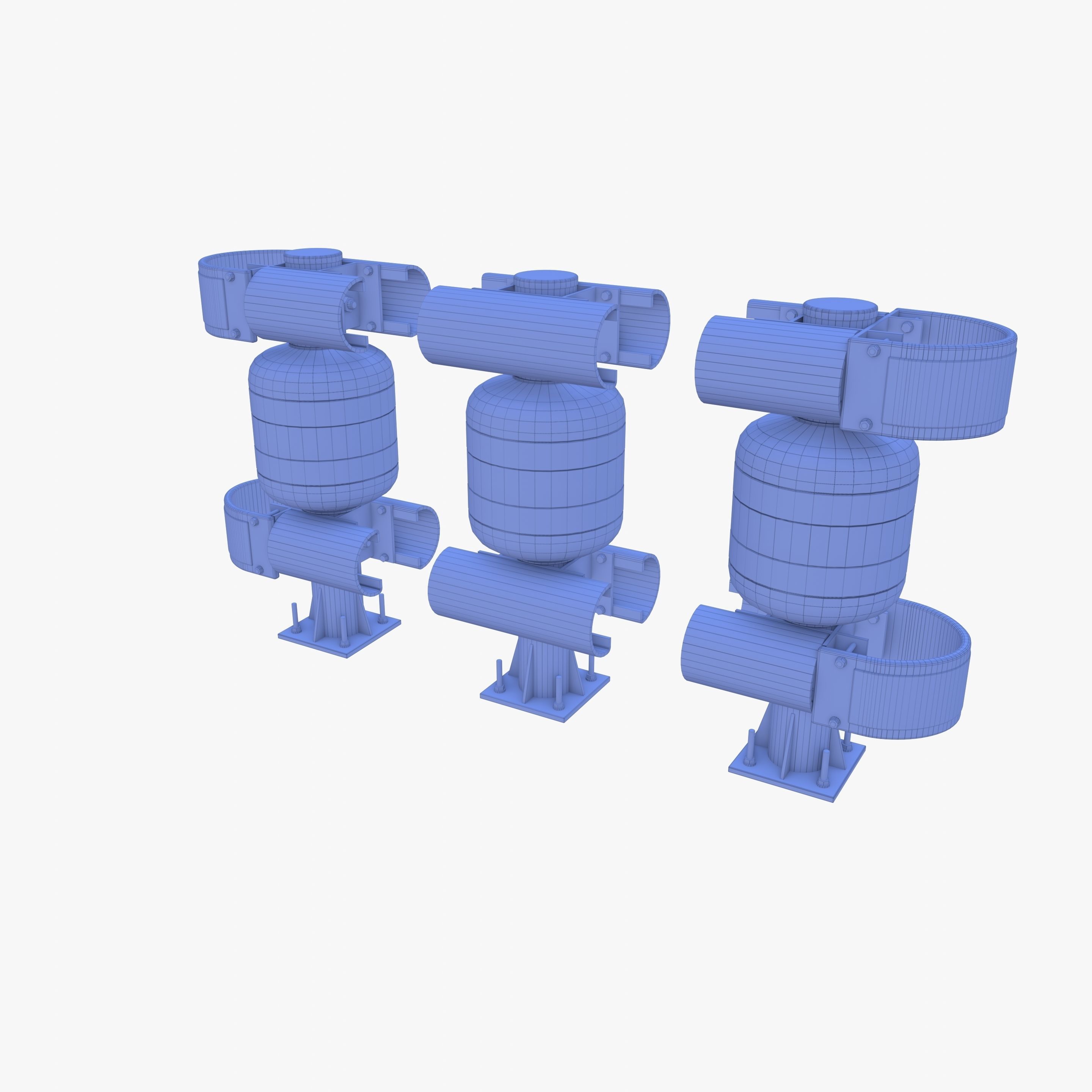 Tileable rolling barrier v2 weathered 3D model_8