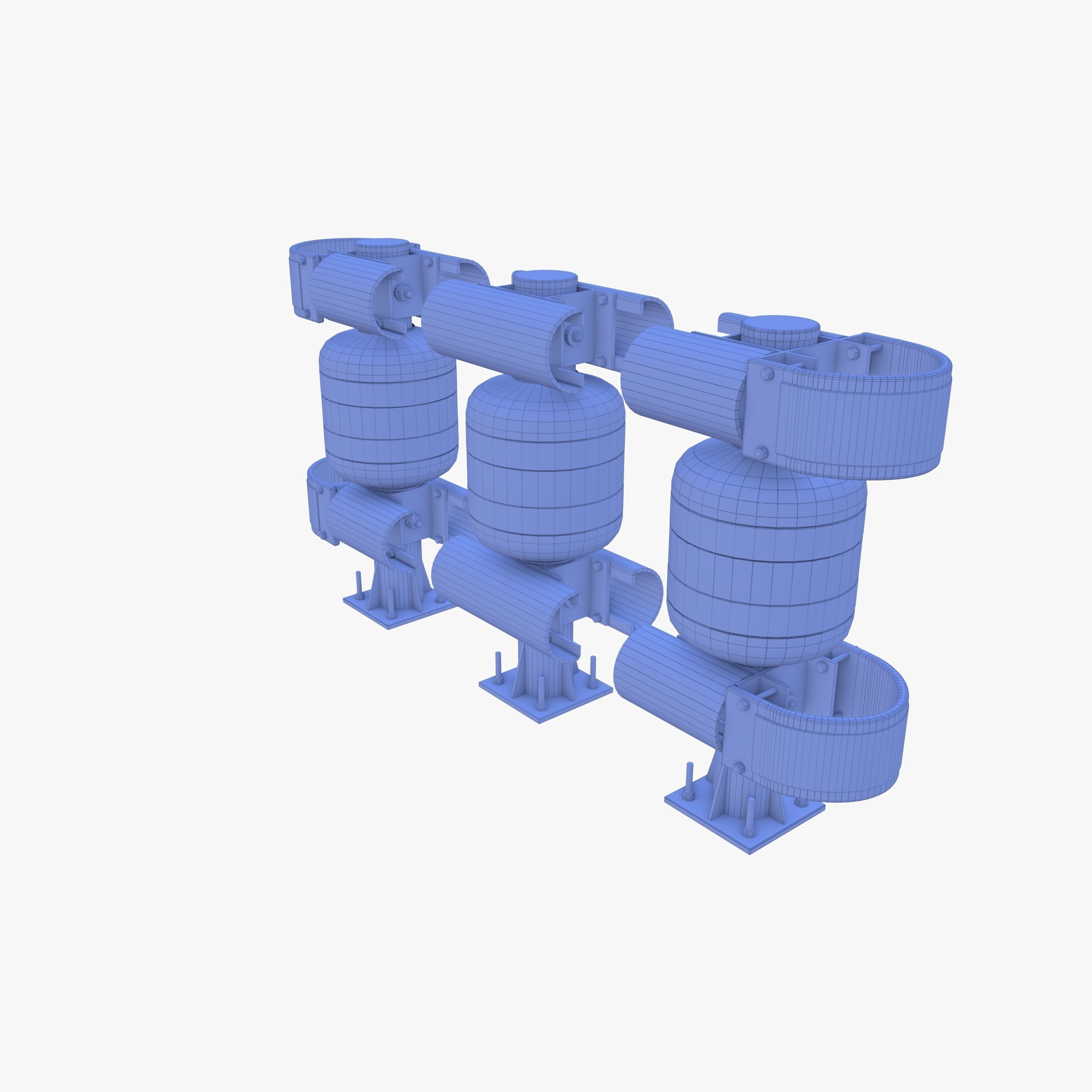 Tileable rolling barrier v2 weathered 3D model_9
