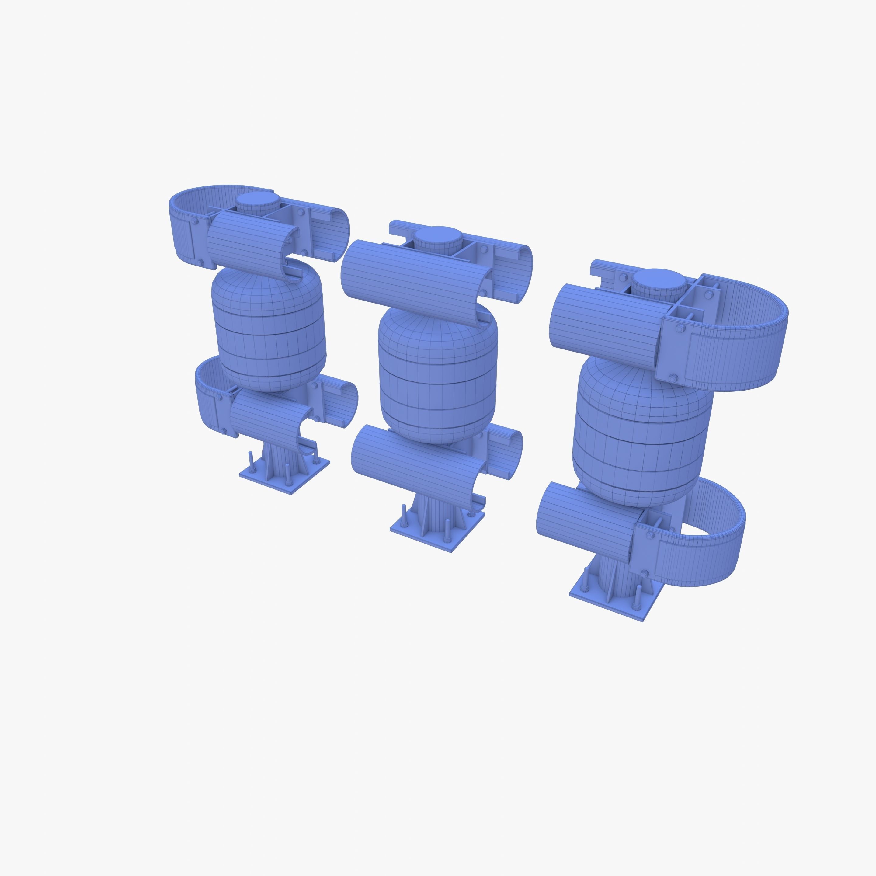 Tileable rolling barrier v2 weathered 3D model_14