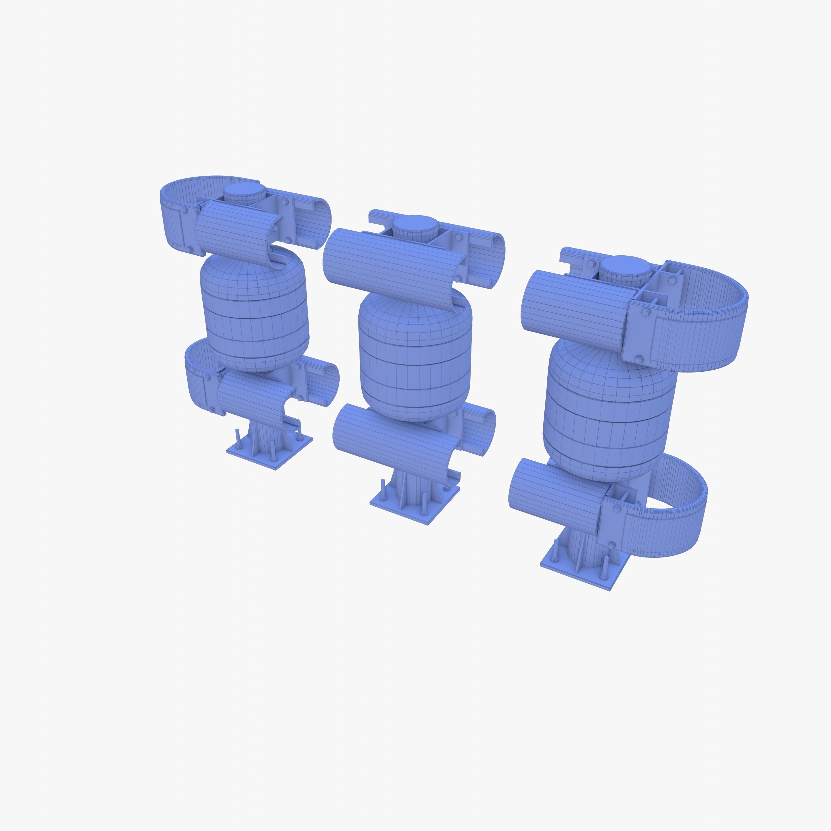 Tileable rolling barrier v2 weathered 3D model_12