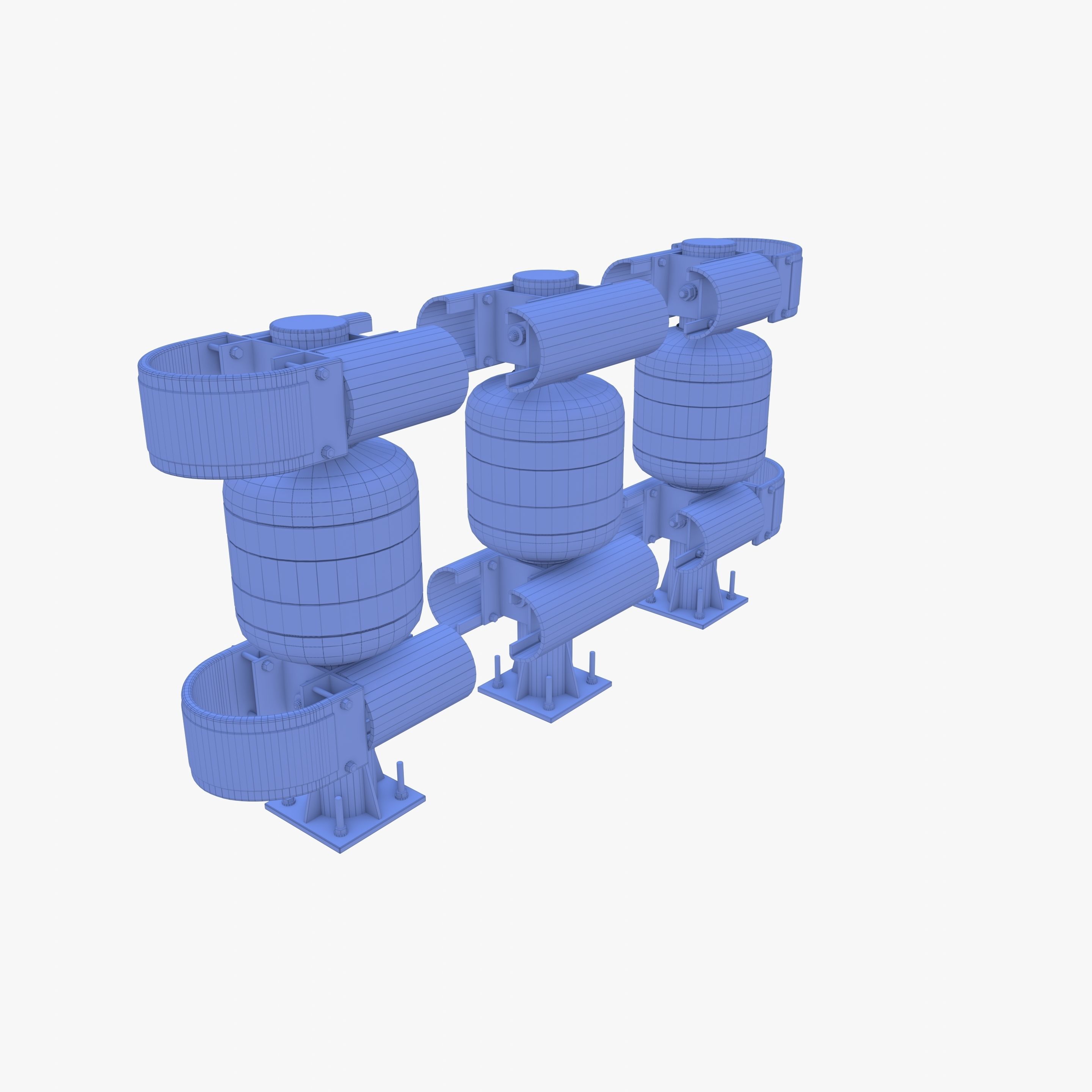 Tileable rolling barrier v2 weathered 3D model_11