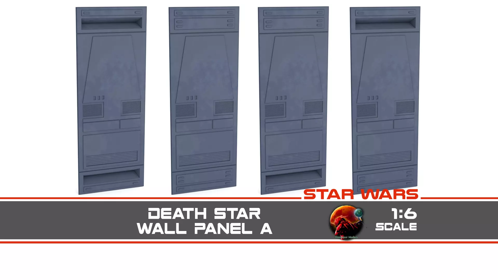 Death Star Wall Panel - A - 1-6 scale Hottoys  Free 3D print model_0