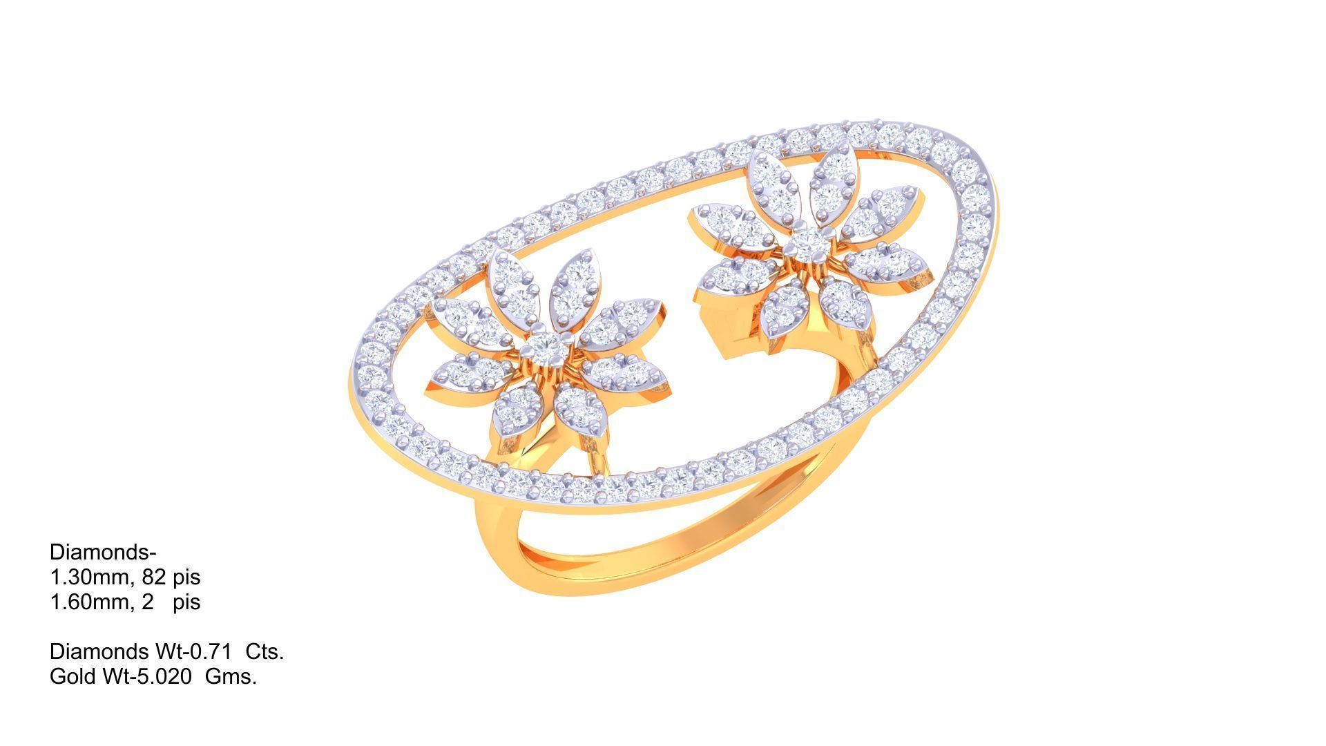 Women Fancy Stylish Flower Ring 3dm STL OBJ FBX Renders Details 3D print model_1