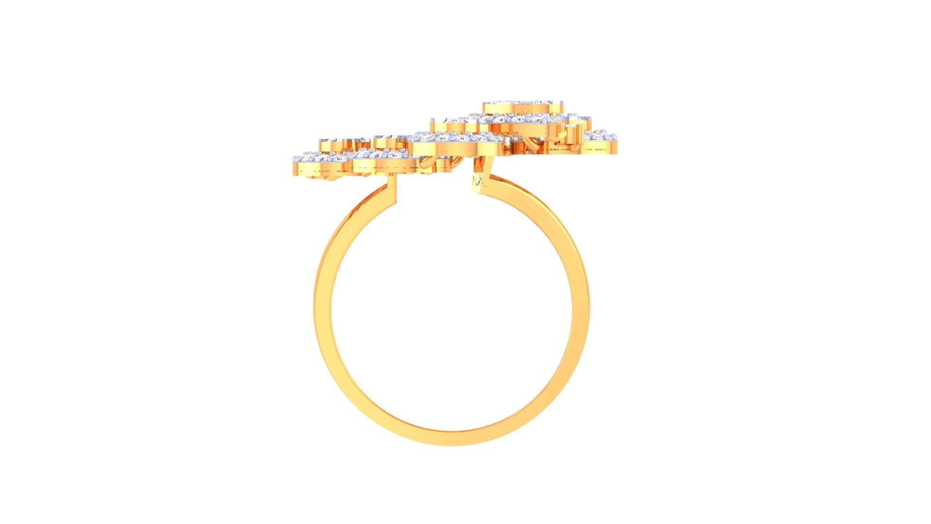 Women Fancy Stylish Flower Ring 3dm STL OBJ FBX Renders Details 3D print model_4