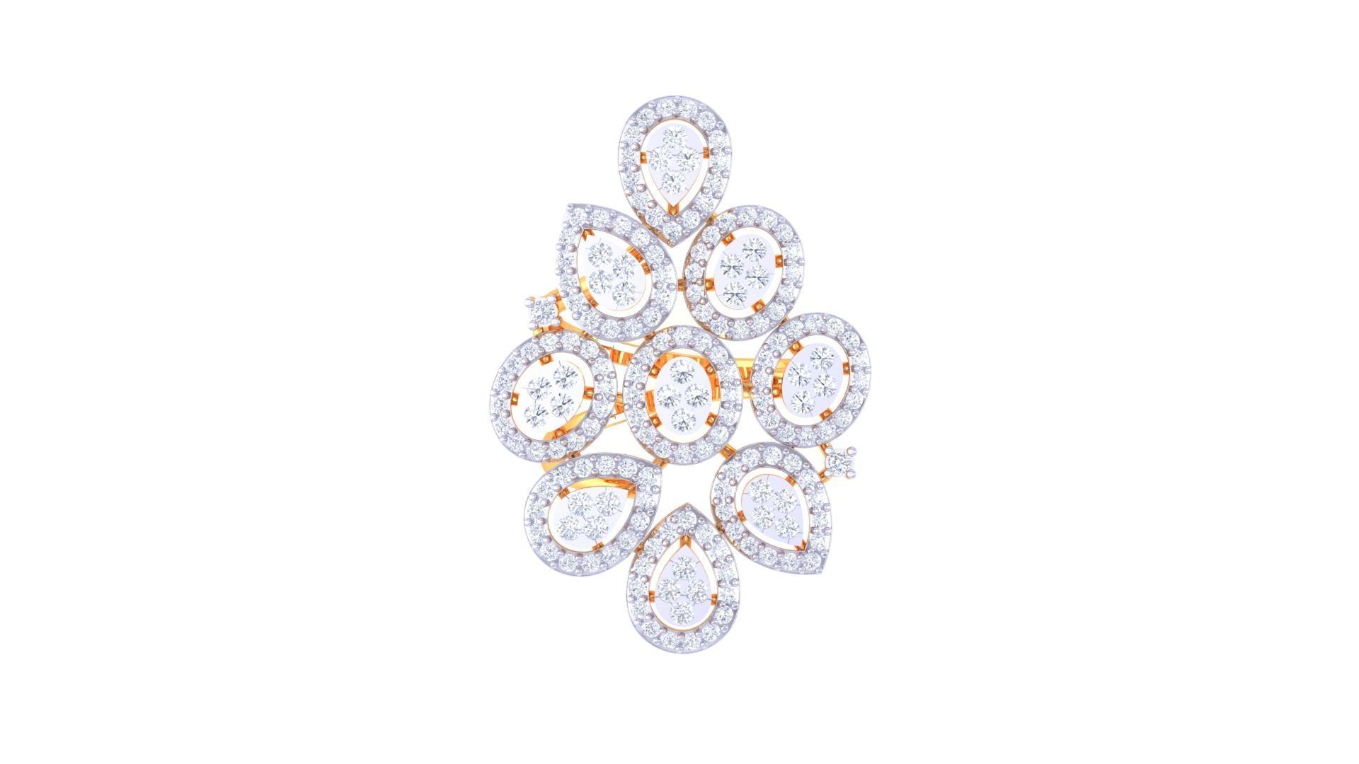 Women Fancy Stylish Flower Ring 3dm STL OBJ FBX Renders Details 3D print model_3