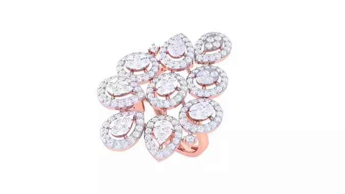 Women Fancy Stylish Flower Ring 3dm STL OBJ FBX Renders Details 3D print model